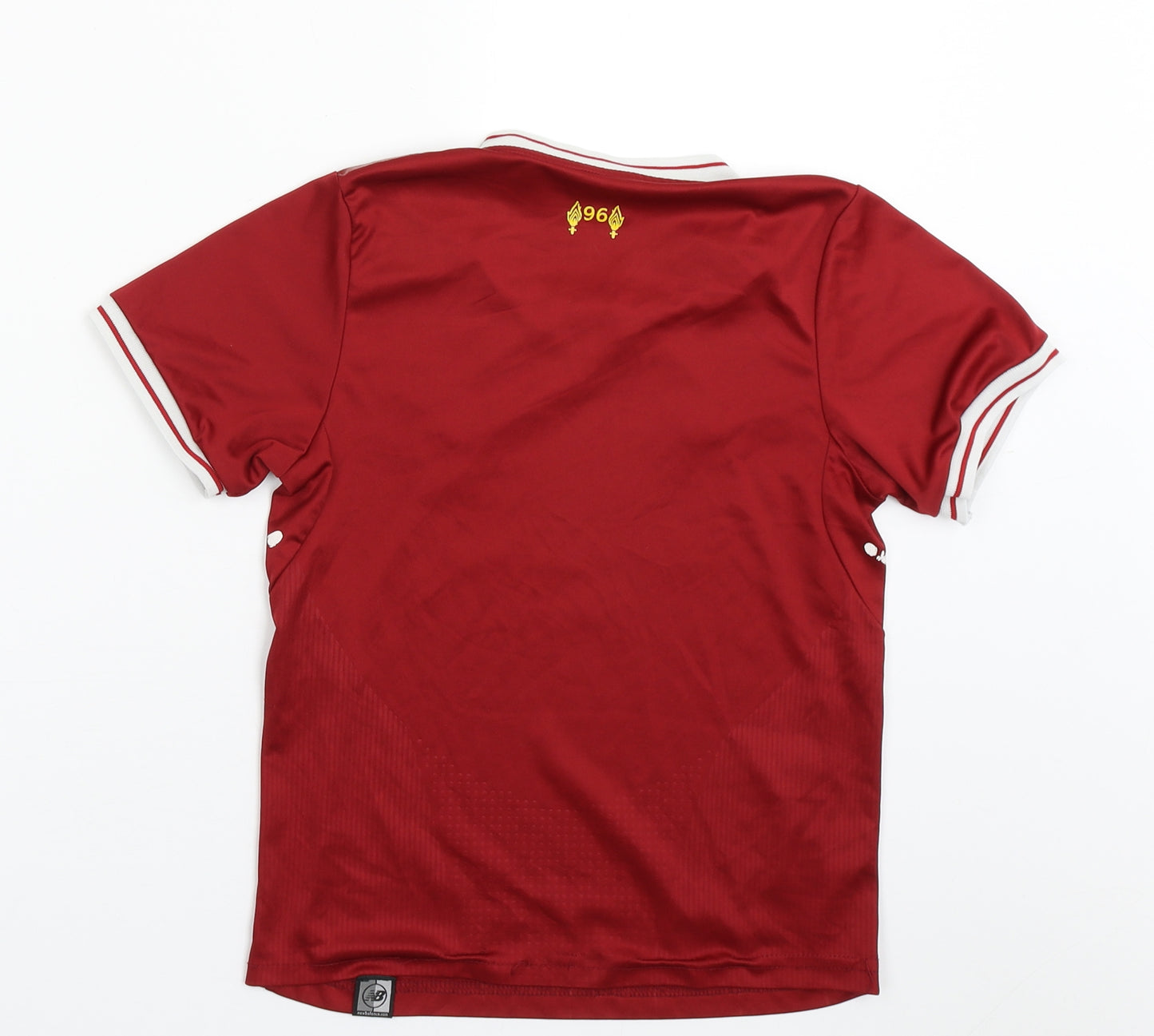 New Balance Boys Red  Polyester Basic T-Shirt Size 5-6 Years V-Neck Pullover - Liverpool FC