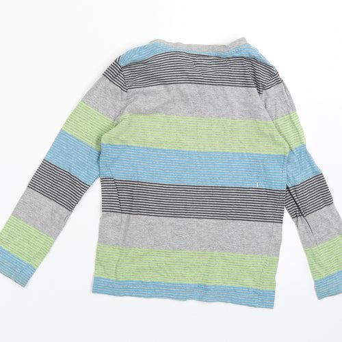 F&F Boys Grey Striped Cotton Basic Casual Size 5-6 Years Crew Neck Pullover