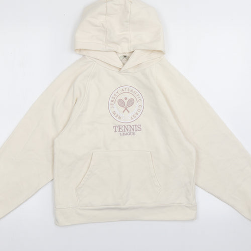 George Girls White  Cotton Pullover Hoodie Size 11-12 Years  Pullover - tennis league