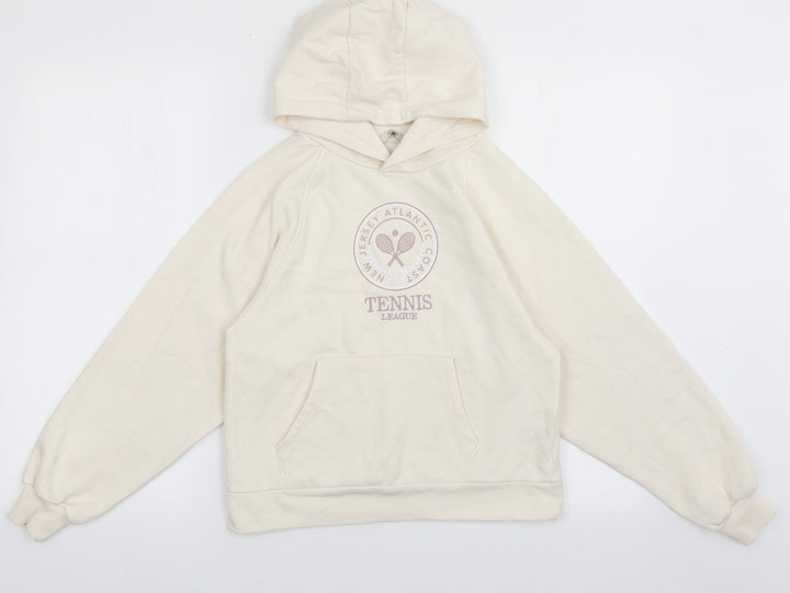 George Girls White  Cotton Pullover Hoodie Size 11-12 Years  Pullover - tennis league