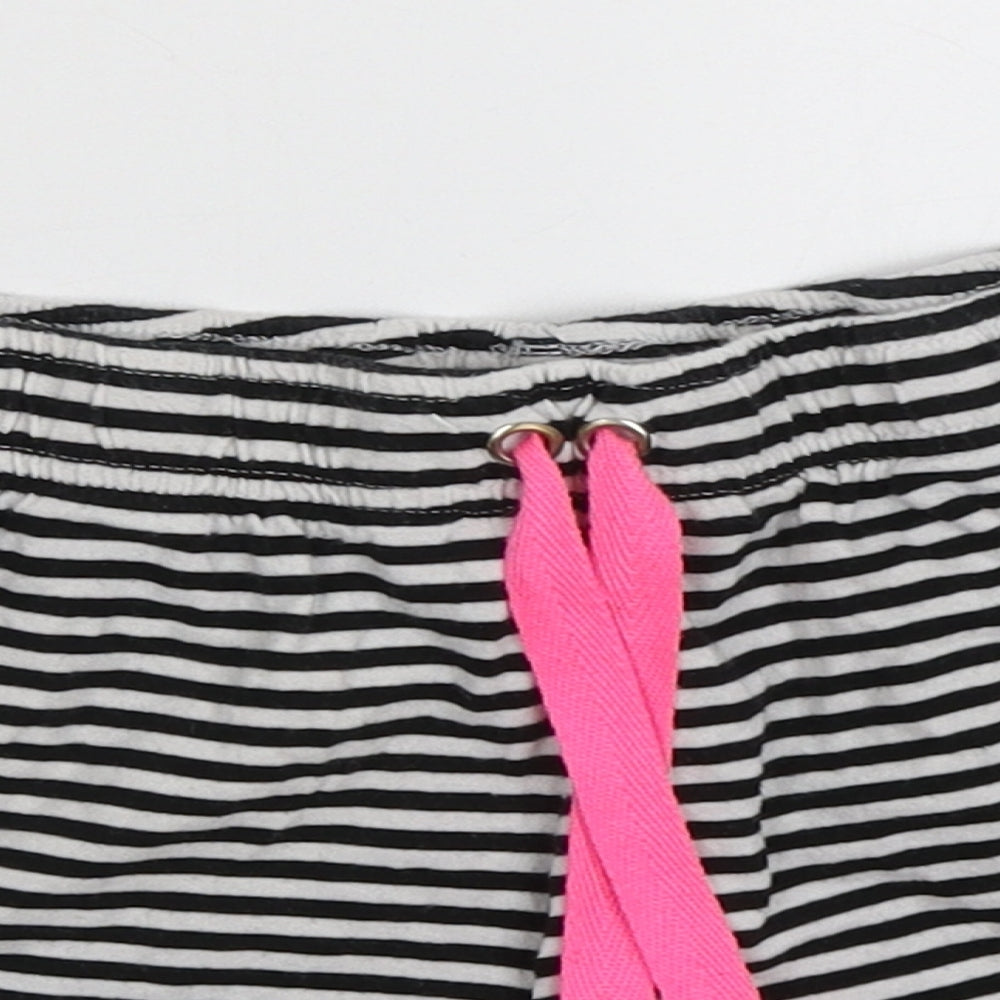 Primark Womens Black Striped Cotton  Sleep Shorts Size M  Tie