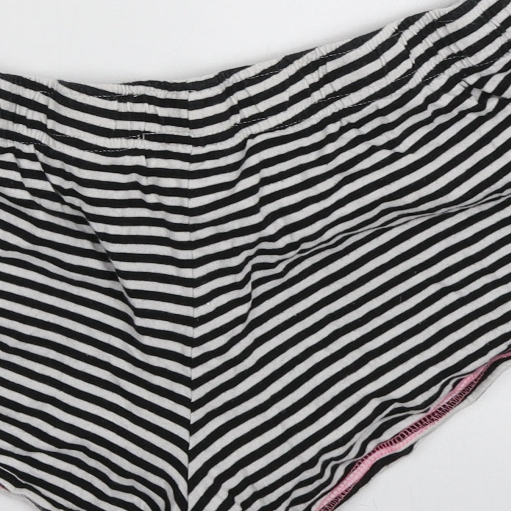 Primark Womens Black Striped Cotton  Sleep Shorts Size M  Tie