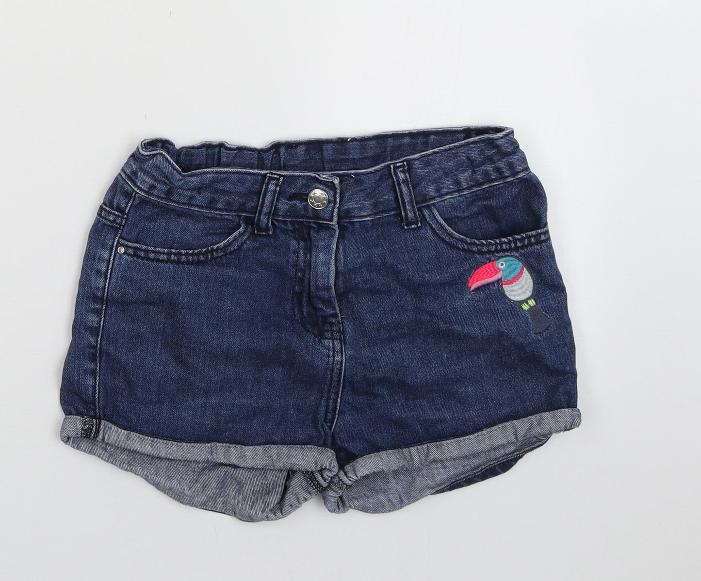 Matalan Girls Blue  Cotton Bermuda Shorts Size 10 Years  Regular Buckle
