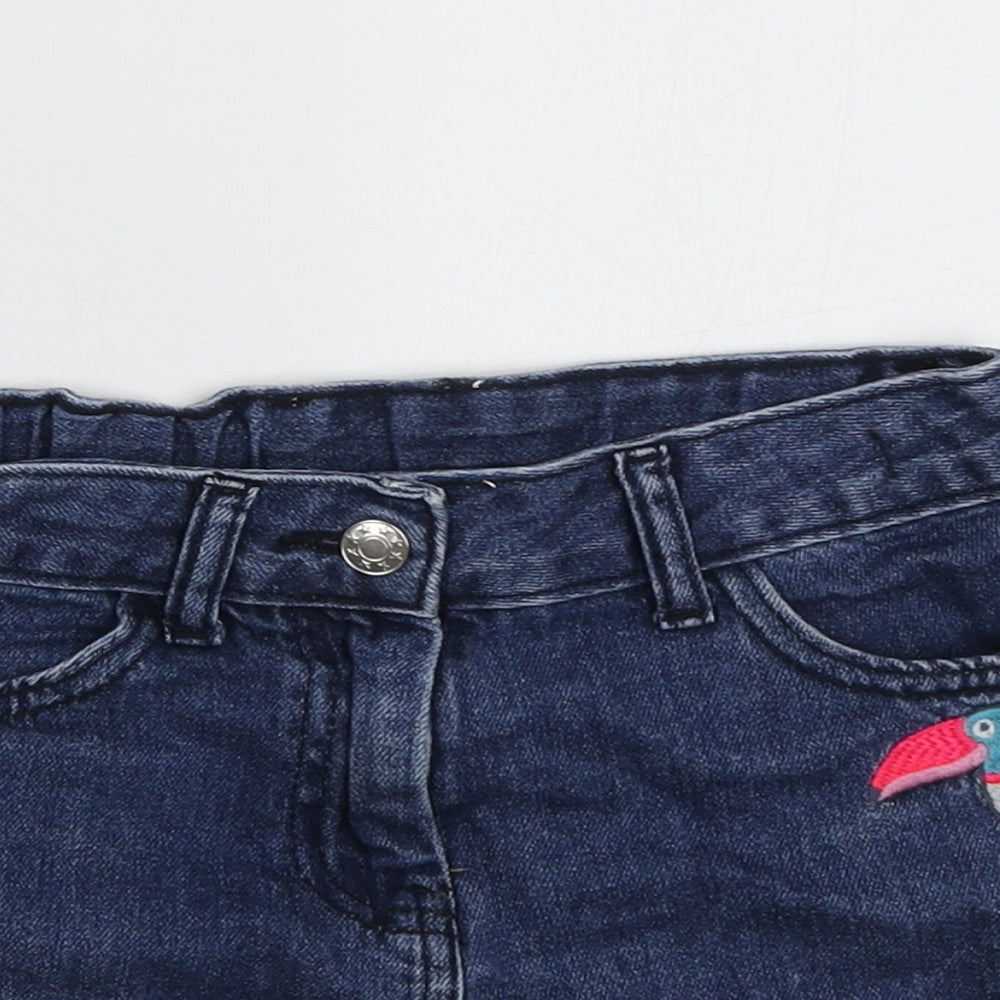 Matalan Girls Blue  Cotton Bermuda Shorts Size 10 Years  Regular Buckle