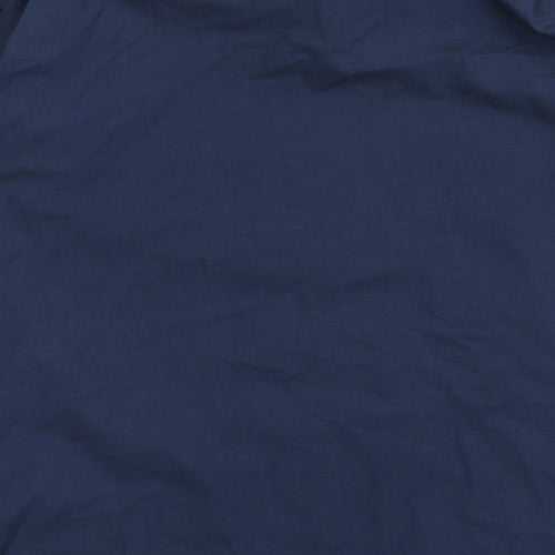 Marks and Spencer Mens Blue  Cotton  Button-Up Size 16 Collared Button