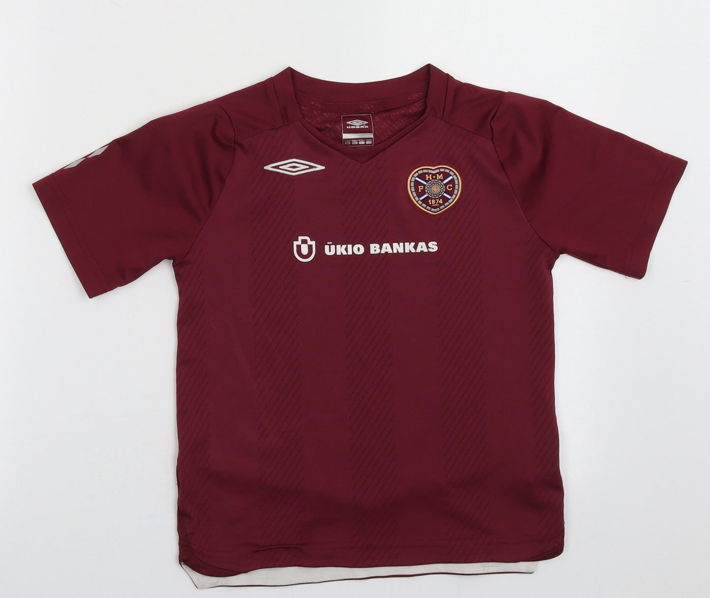 Umbro Boys Purple  Polyester Basic T-Shirt Size 6-7 Years V-Neck Pullover
