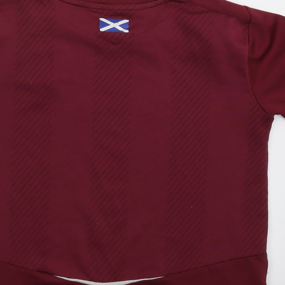 Umbro Boys Purple  Polyester Basic T-Shirt Size 6-7 Years V-Neck Pullover