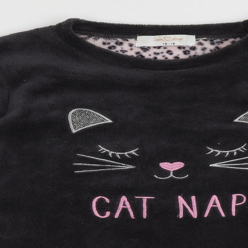 b&m Womens Grey  Polyester  Pyjama Top Size 10   - Cat Nap