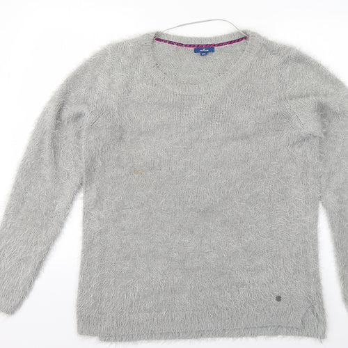 TOM TAILOR Womens Grey Scoop Neck  Acrylic Pullover Jumper Size 2XL