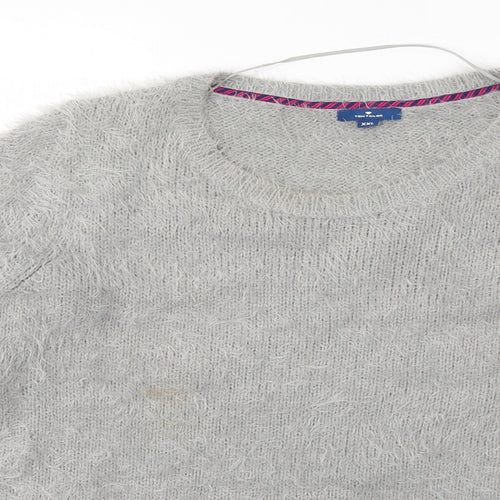 TOM TAILOR Womens Grey Scoop Neck  Acrylic Pullover Jumper Size 2XL