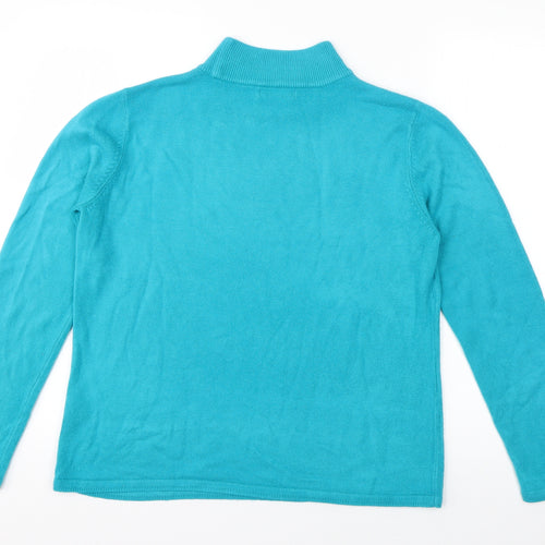 Bonmarché Womens Blue High Neck  Acrylic Pullover Jumper Size S