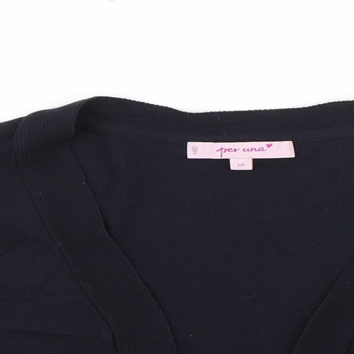 Per Una Womens Blue V-Neck  Viscose Cardigan Jumper Size 10