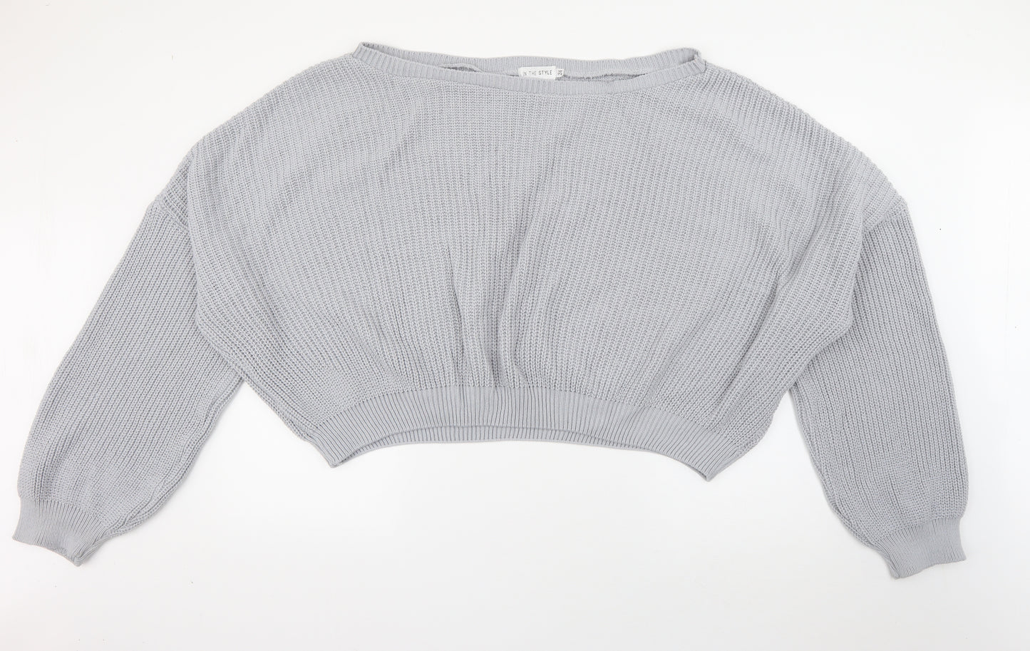 In the Style Womens Grey Boat Neck  Acrylic Pullover Jumper Size 24