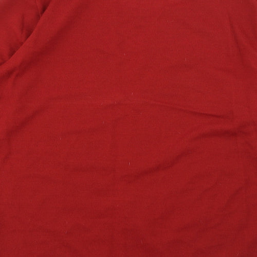 Edamee Womens Red Round Neck  Acrylic Pullover Jumper Size 14   - Butterfly