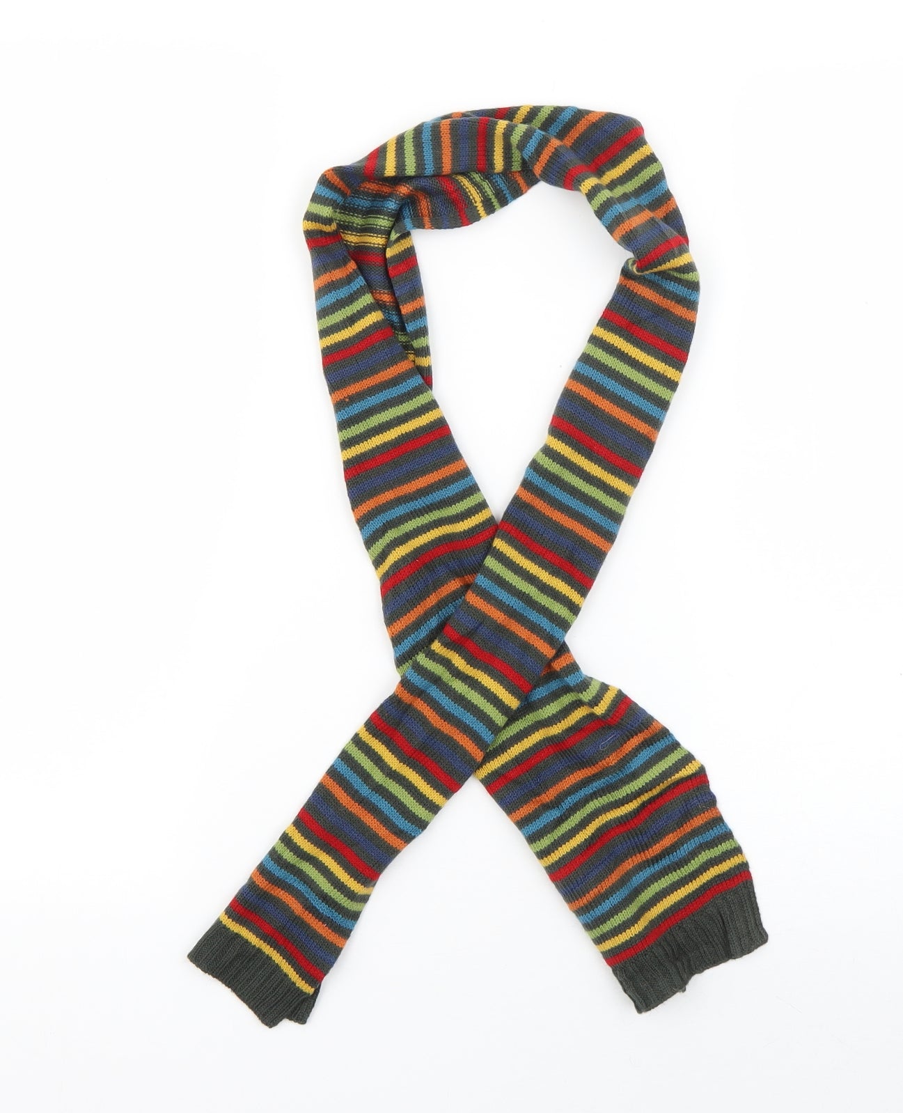 NEXT Boys Green Striped Acrylic Rectangle Scarf Scarf One Size