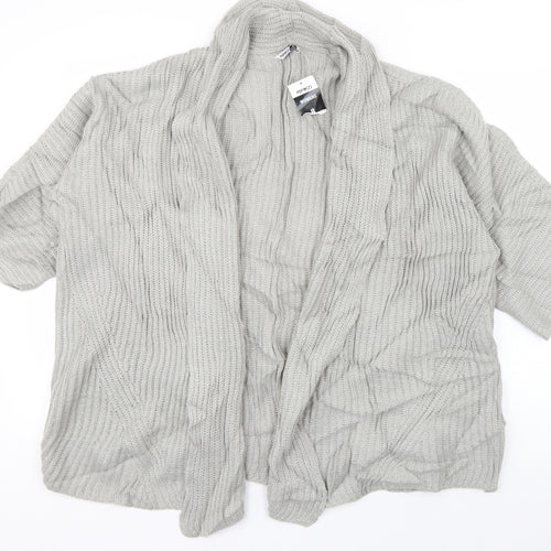 PEP & CO Womens Grey V-Neck  Acrylic Cardigan Jumper Size 8
