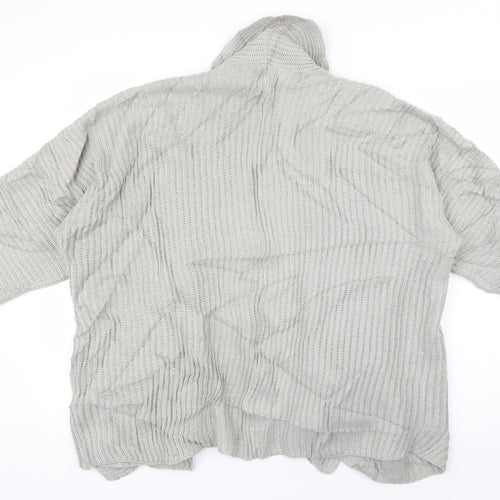 PEP & CO Womens Grey V-Neck  Acrylic Cardigan Jumper Size 8