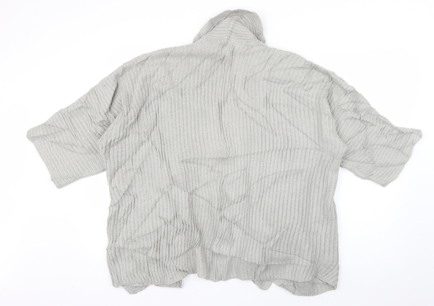 PEP & CO Womens Grey V-Neck  Acrylic Cardigan Jumper Size 8