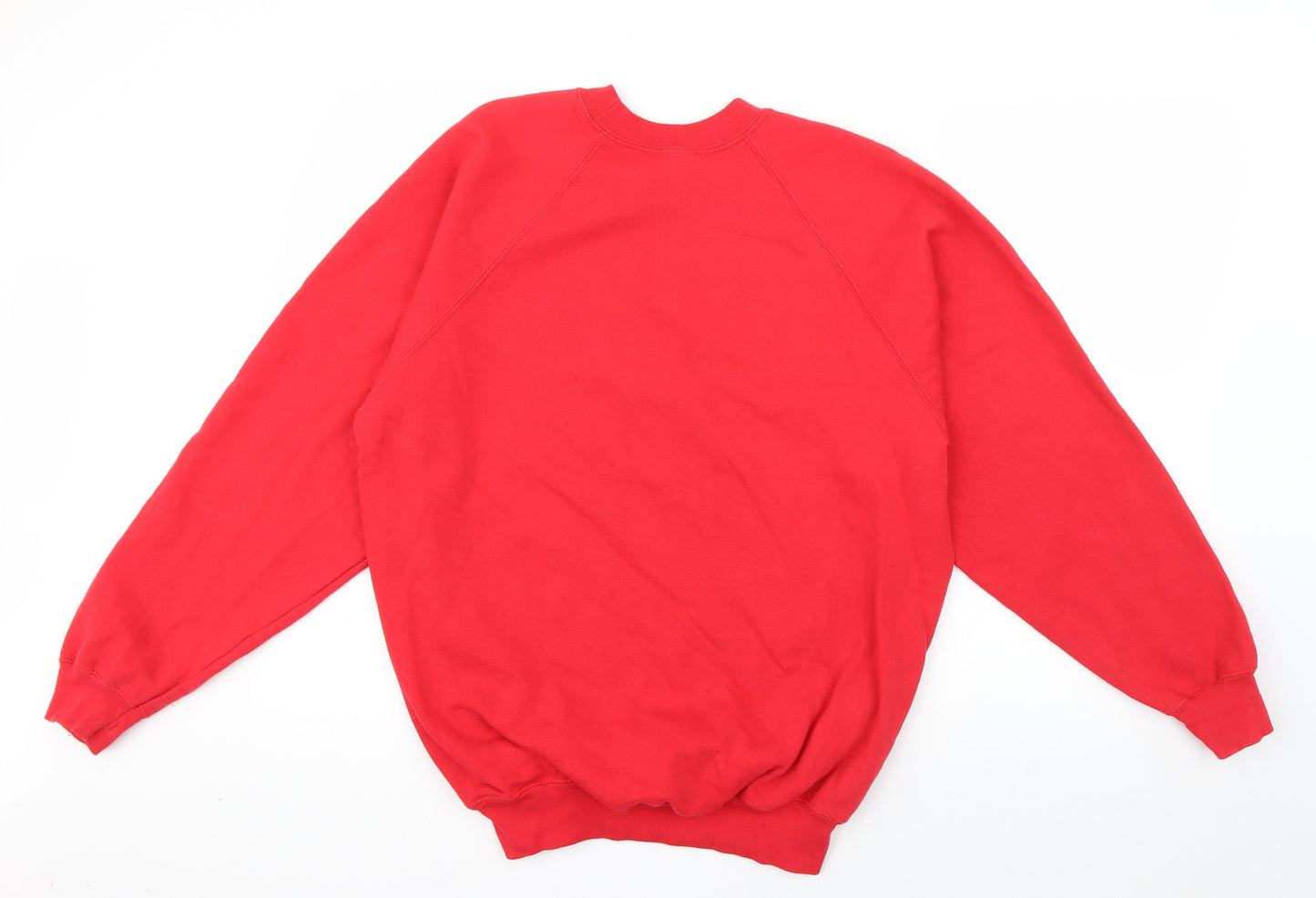 Fruit of the Loom Mens Red  Cotton Pullover Sweatshirt Size L