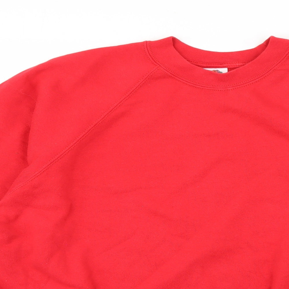 Fruit of the Loom Mens Red  Cotton Pullover Sweatshirt Size L