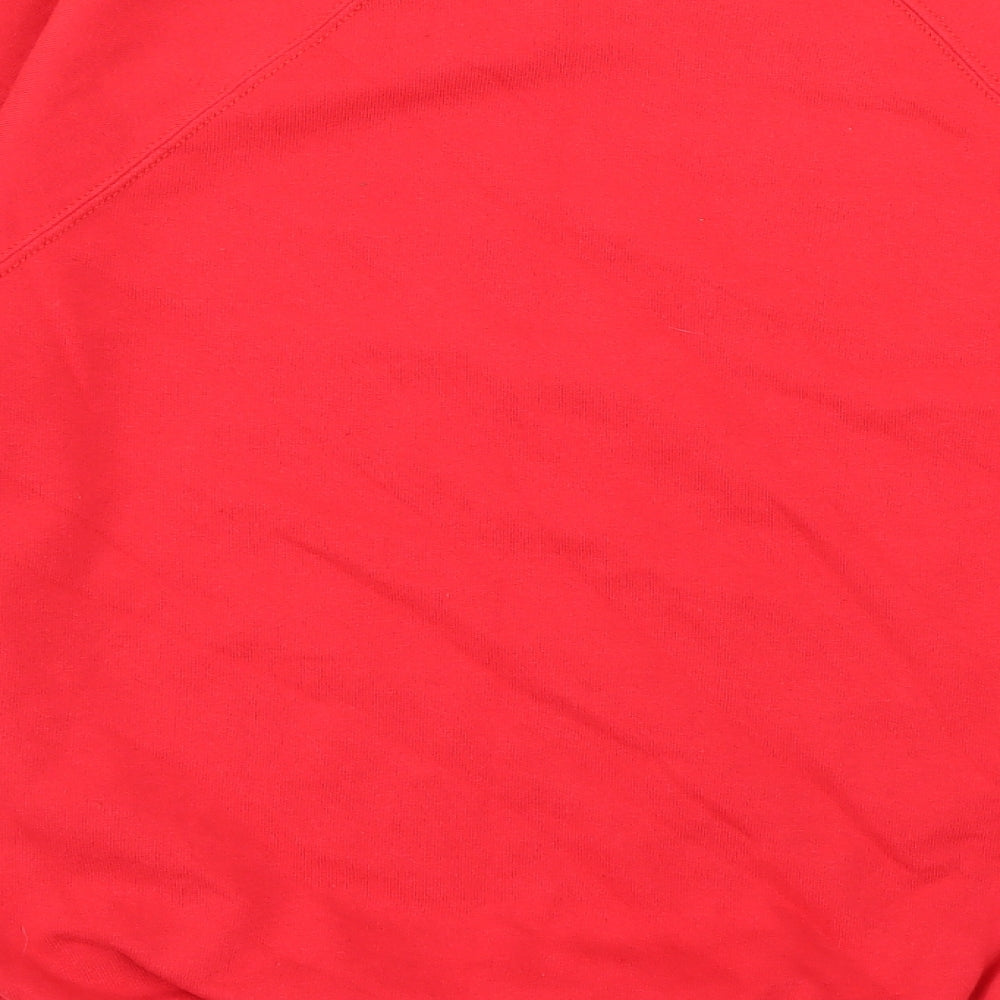 Fruit of the Loom Mens Red  Cotton Pullover Sweatshirt Size L
