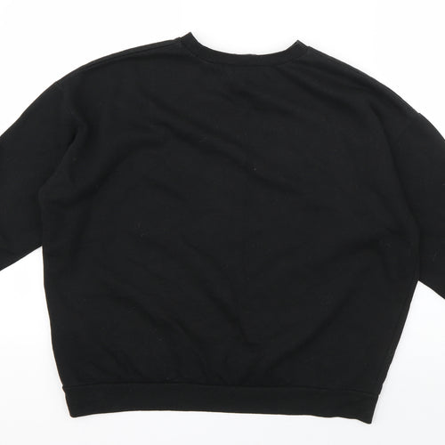 New Look Womens Black  Cotton Pullover Sweatshirt Size S  Pullover - Happy