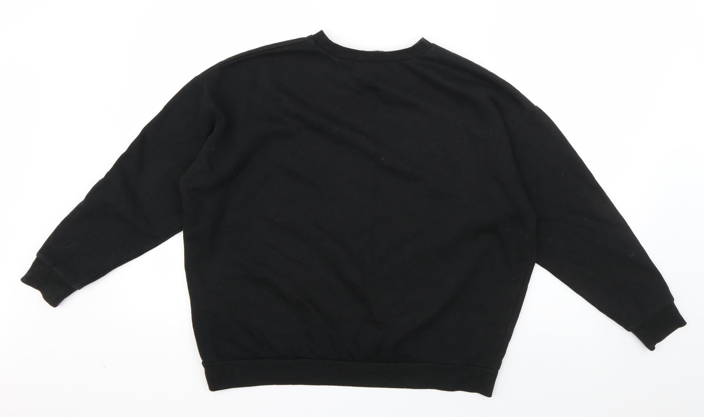New Look Womens Black  Cotton Pullover Sweatshirt Size S  Pullover - Happy