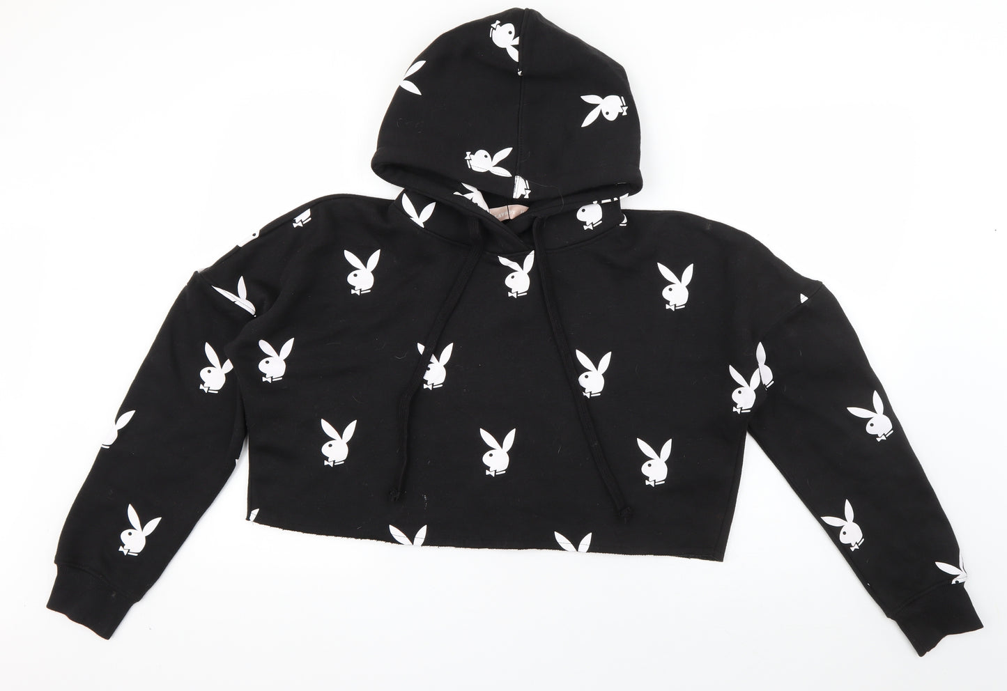 Missguided Womens Black  Polyester Pullover Hoodie Size 10  Pullover - Playboy
