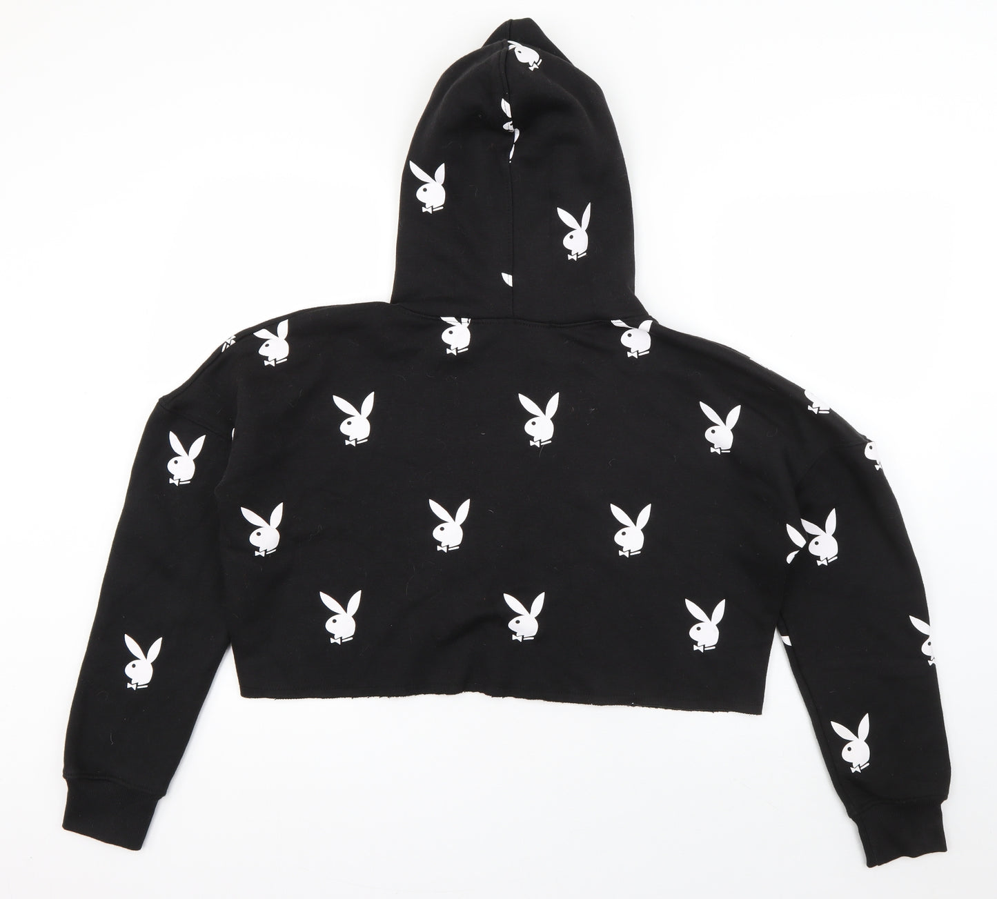 Missguided Womens Black  Polyester Pullover Hoodie Size 10  Pullover - Playboy