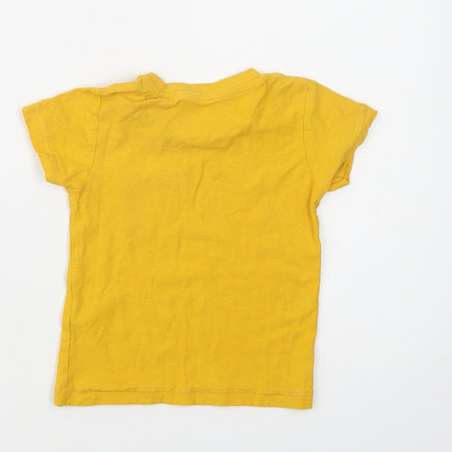 Matalan Baby Yellow  Cotton Basic T-Shirt Size 12-18 Months Crew Neck