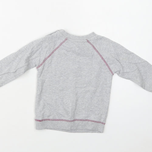 M & Co Baby Grey  Cotton Pullover Blouse Size 12-18 Months Crew Neck  - Dinosaurs