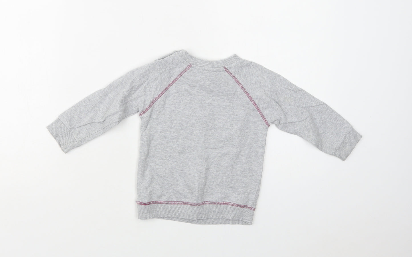 M & Co Baby Grey  Cotton Pullover Blouse Size 12-18 Months Crew Neck  - Dinosaurs
