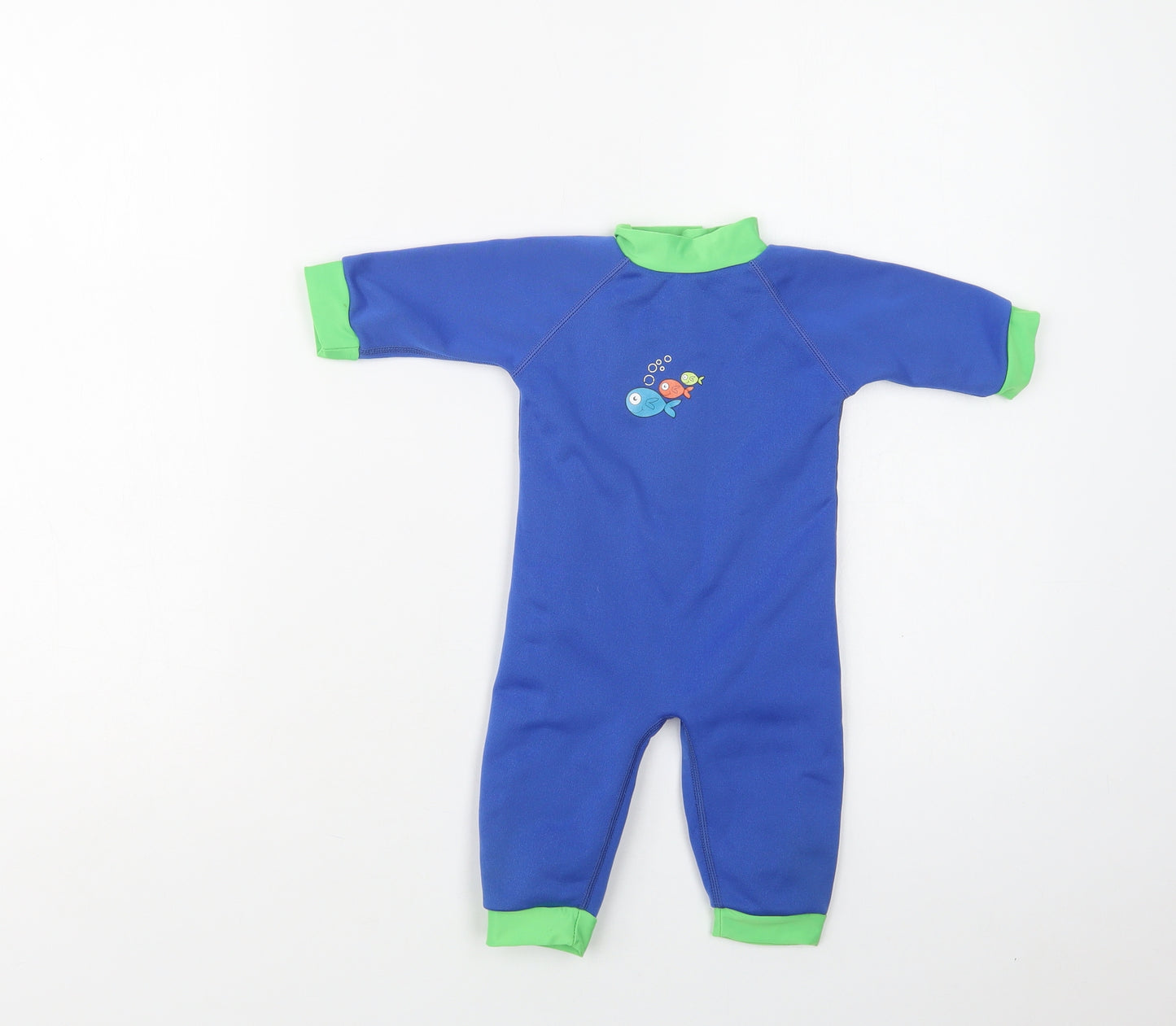 Swim Best Baby Blue  Nylon Coverall One-Piece Size 9-12 Months  Zip - Wetsuit