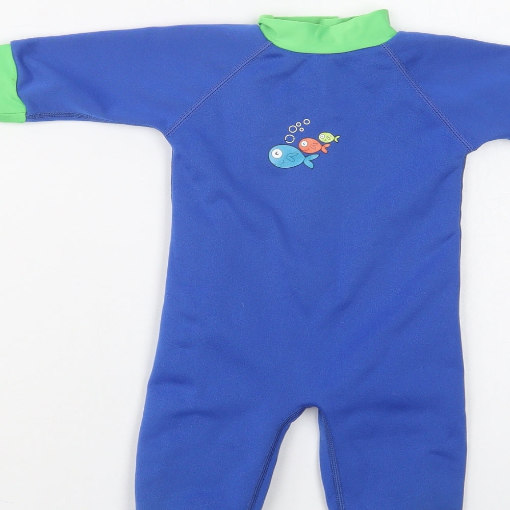 Swim Best Baby Blue  Nylon Coverall One-Piece Size 9-12 Months  Zip - Wetsuit