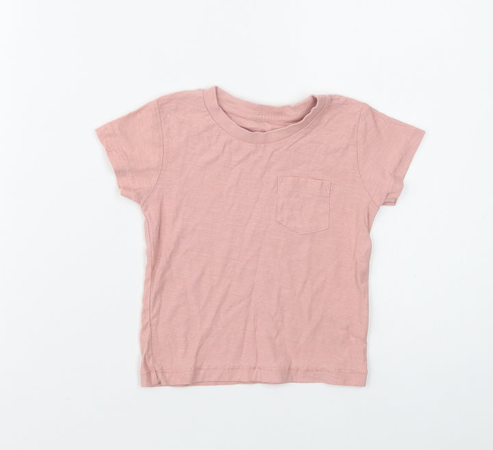 Matalan Baby Pink  Cotton Basic Polo Size 12-18 Months Crew Neck