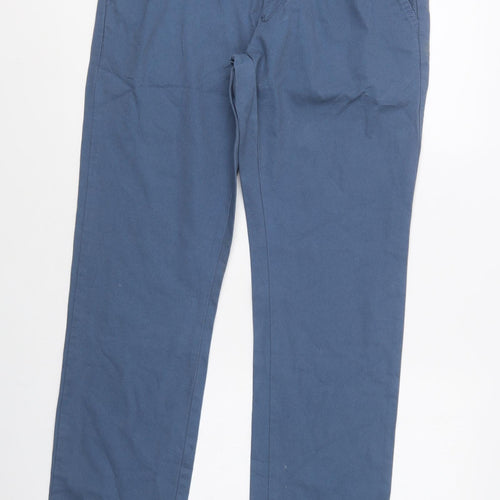 Industrialize Mens Blue  Cotton Chino Trousers Size 34 L32 in Regular Button