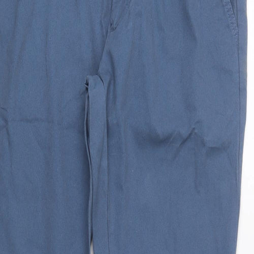 Industrialize Mens Blue  Cotton Chino Trousers Size 34 L32 in Regular Button
