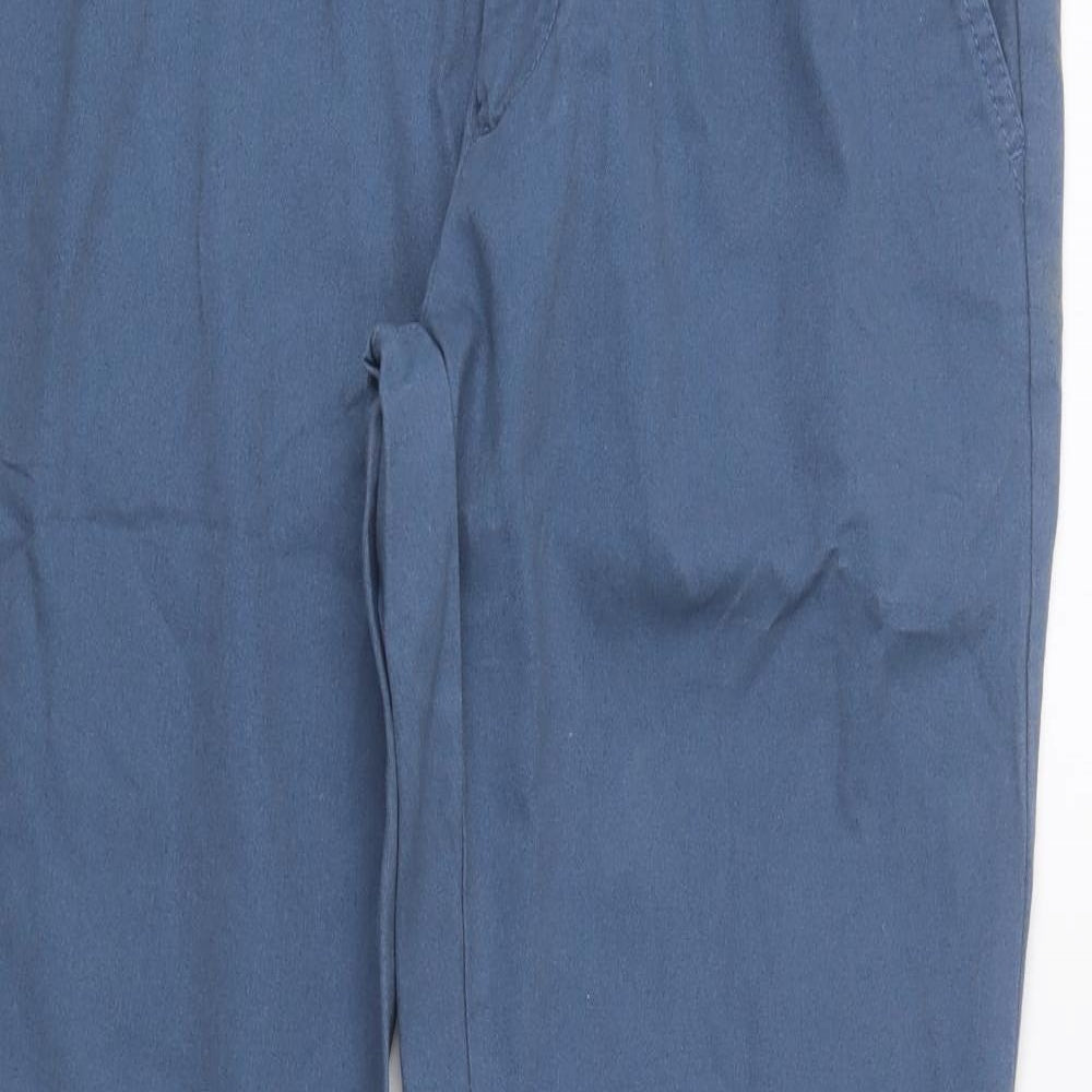 Industrialize Mens Blue  Cotton Chino Trousers Size 34 L32 in Regular Button