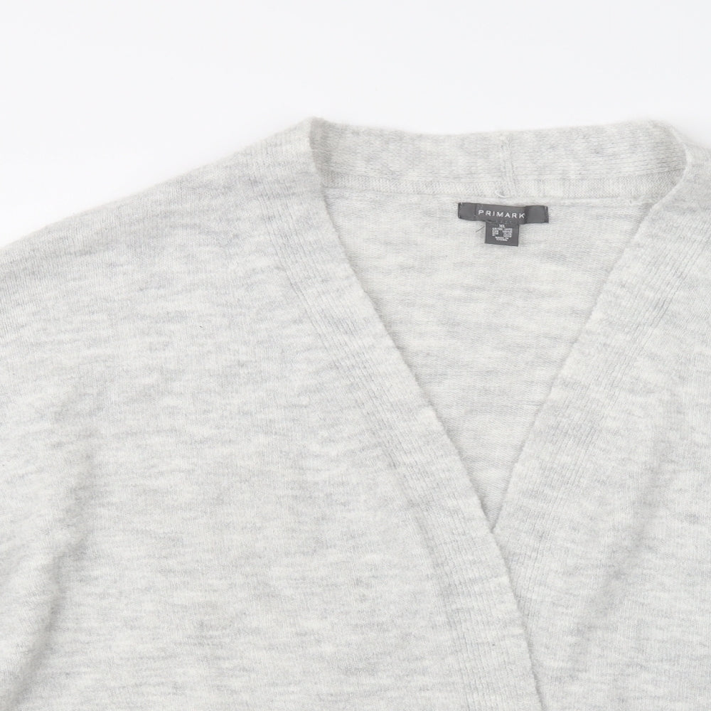Primark Womens Grey V-Neck  Acrylic Cardigan Jumper Size XL