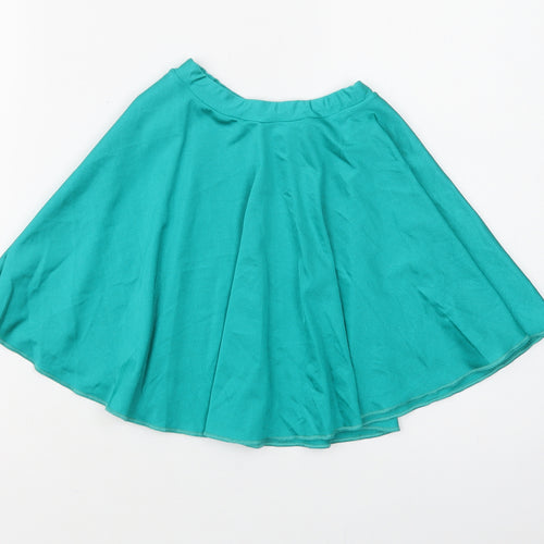 Harlequin Dancewear Girls Green  Nylon Skater Skirt Size 5-6 Years  Regular