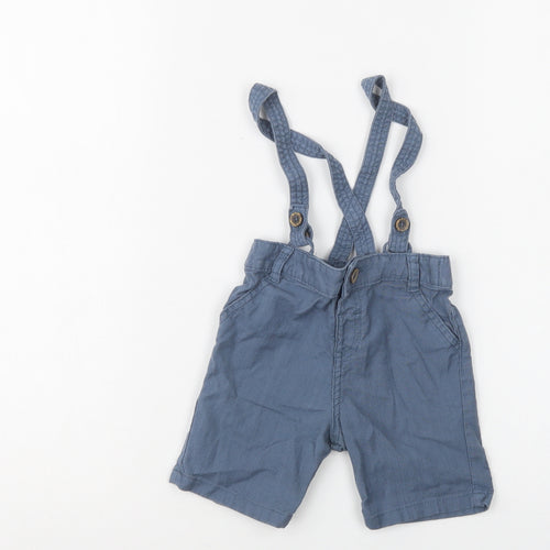 F&F Baby Blue  Cotton Cropped Trousers Size 12-18 Months  Button