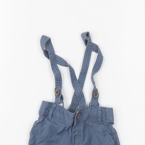F&F Baby Blue  Cotton Cropped Trousers Size 12-18 Months  Button