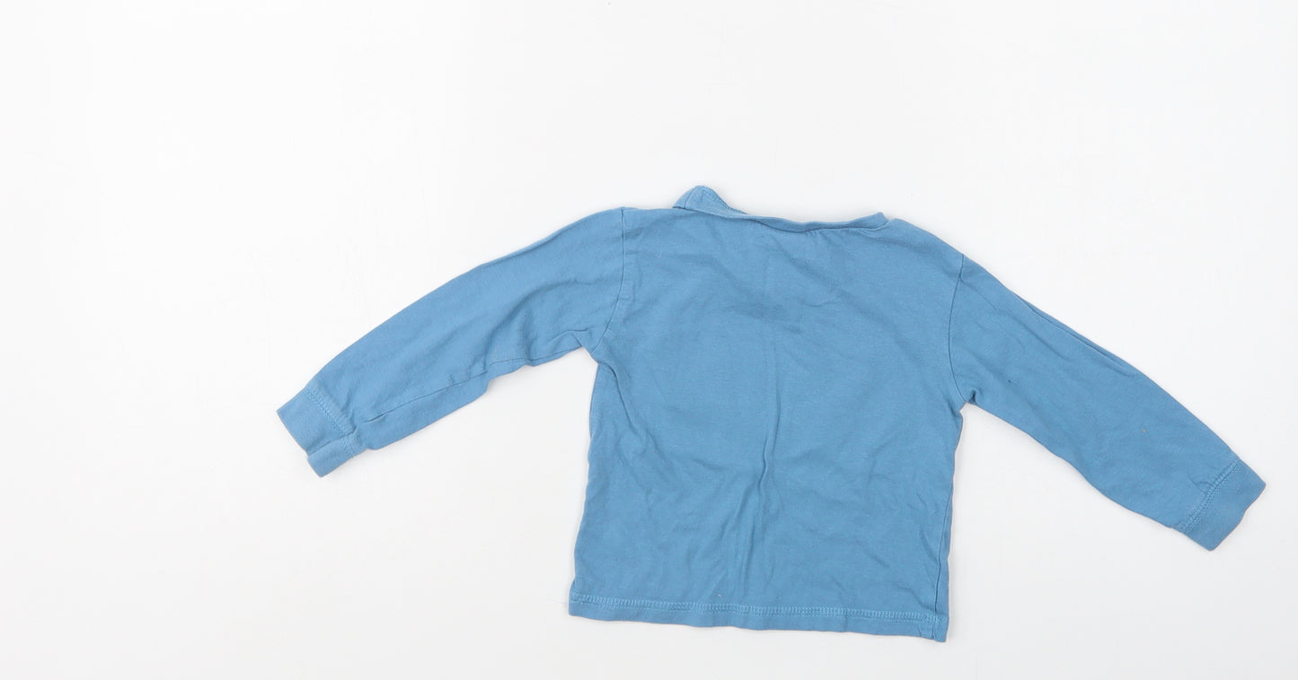 Disney Baby Baby Blue  Cotton Basic Blouse Size 12-18 Months Crew Neck  - Tigger