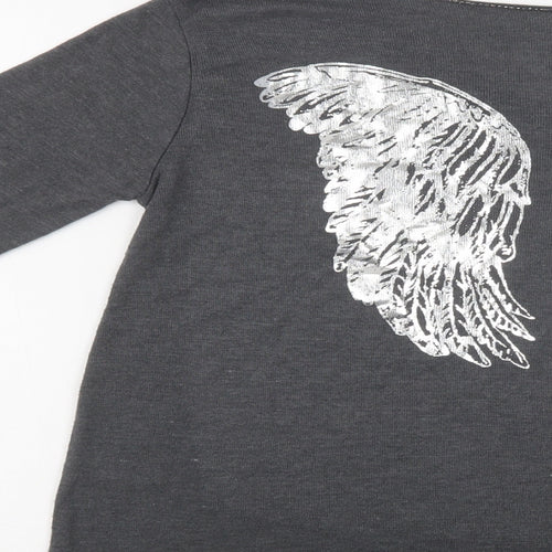 Preworn Womens Grey Round Neck  Viscose Pullover Jumper Size L   - Wings