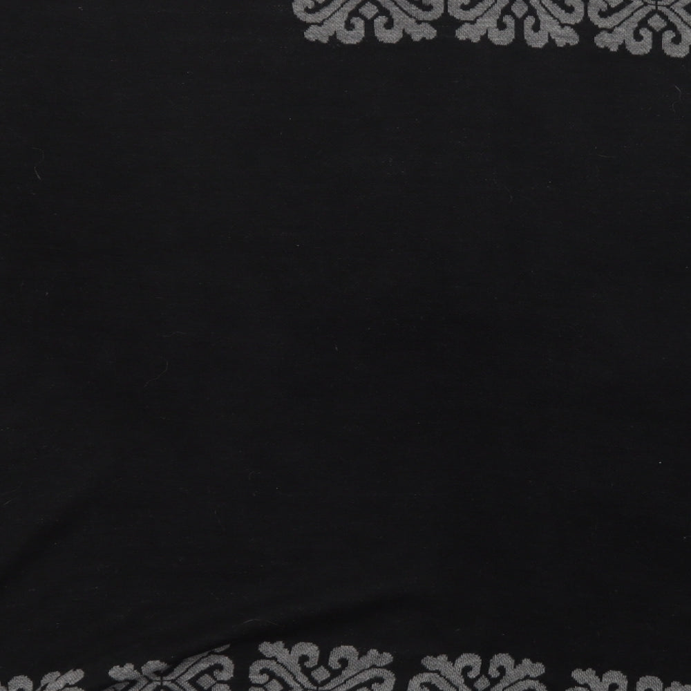 Preworn Womens Black Geometric  Overcoat Poncho One Size