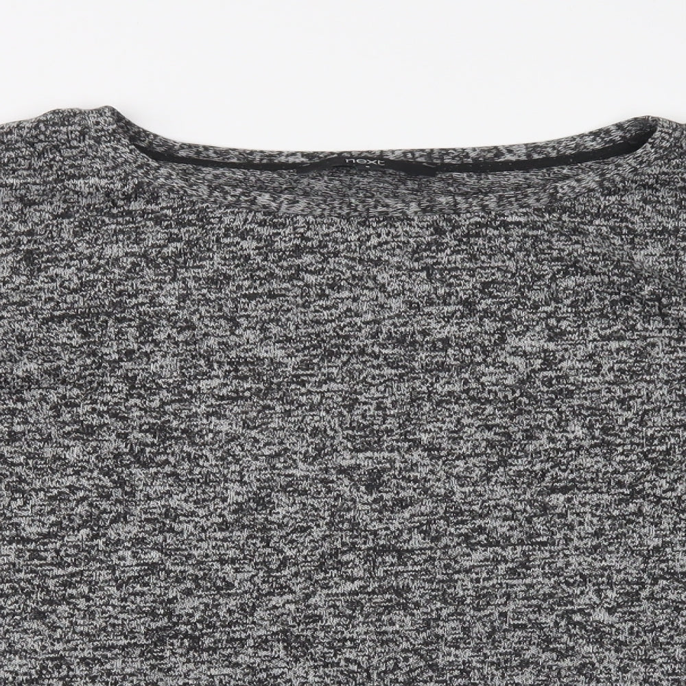 NEXT Womens Grey  Polyester Basic Blouse Size 8 Crew Neck - Lace Detail