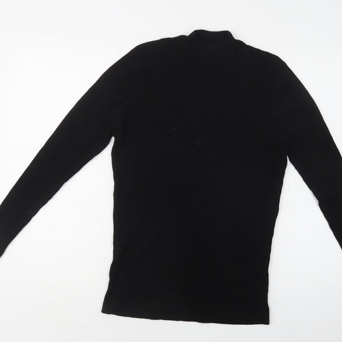 Common People Womens Black Mock Neck  Viscose Pullover Jumper Size XL