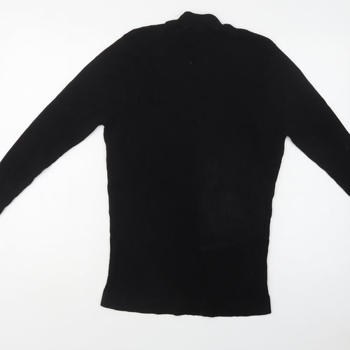 Common People Womens Black Mock Neck  Viscose Pullover Jumper Size XL