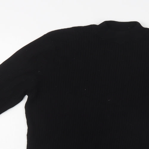Common People Womens Black Mock Neck  Viscose Pullover Jumper Size XL