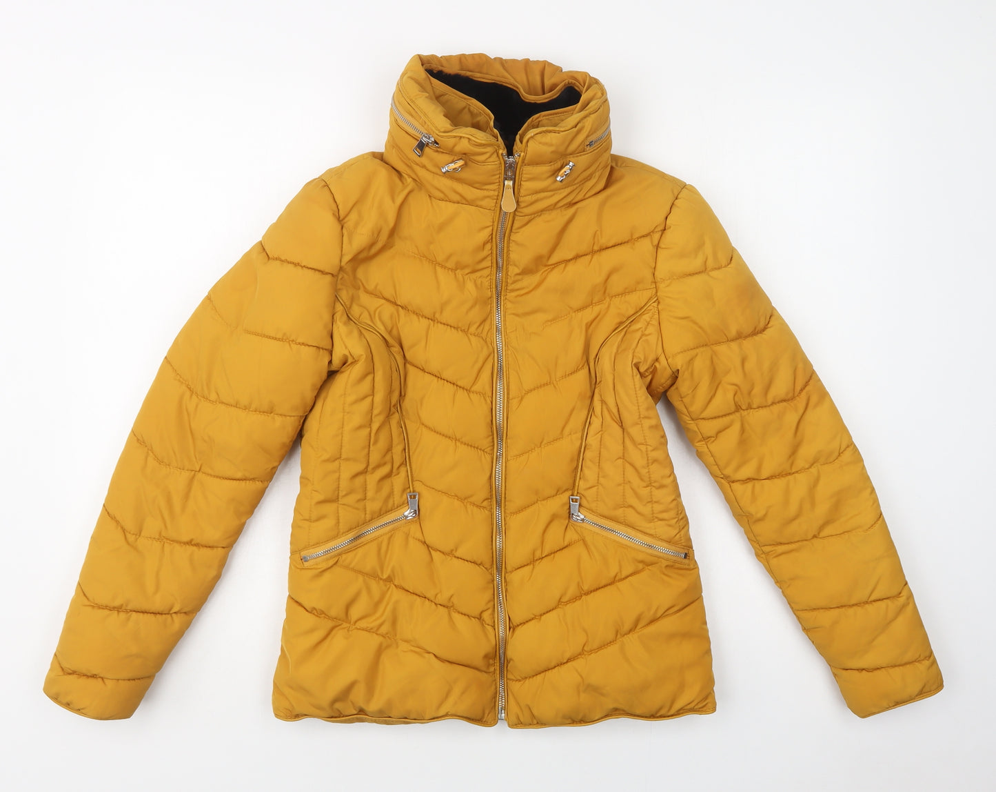 Peacocks Womens Yellow   Puffer Jacket Jacket Size 8  Zip